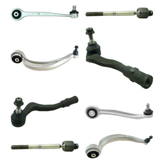 TRQ® - Front Lower and Upper Control Arm with Ball Joint and Tie Rod End Kit
