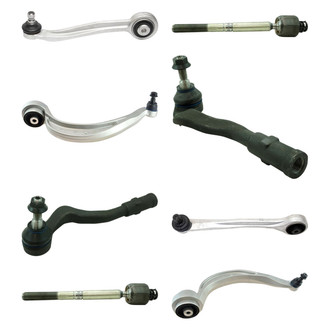 TRQ® - Front Lower and Upper Control Arm with Ball Joint and Tie Rod End Kit