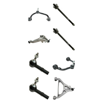 TRQ® - Front Lower and Upper Control Arm with Ball Joint and Tie Rod End Kit