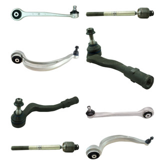 TRQ® - Front Lower and Upper Control Arm with Ball Joint and Tie Rod End Kit