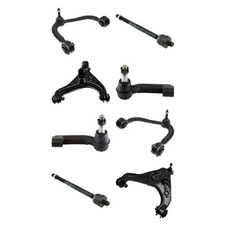 TRQ® - Front Lower and Upper Control Arm with Ball Joint and Tie Rod End Kit