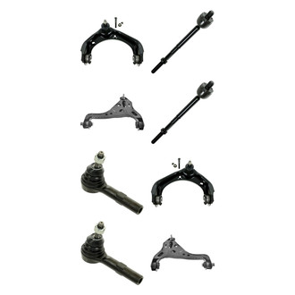 TRQ® - Front Lower and Upper Control Arm with Ball Joint and Tie Rod End Kit