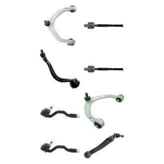 TRQ® - Front Lower and Upper Control Arm with Ball Joint and Tie Rod End Kit