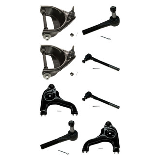 TRQ® - Front Lower and Upper Control Arm with Ball Joint and Tie Rod End Kit