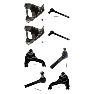 TRQ® - Front Lower and Upper Control Arm with Ball Joint and Tie Rod End Kit