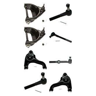 TRQ® - Front Lower and Upper Control Arm with Ball Joint and Tie Rod End Kit