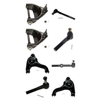TRQ® - Front Lower and Upper Control Arm with Ball Joint and Tie Rod End Kit