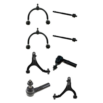 TRQ® - Front Lower and Upper Control Arm with Ball Joint and Tie Rod End Kit