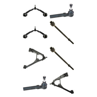 TRQ® - Front Lower and Upper Control Arm with Ball Joint and Tie Rod End Kit