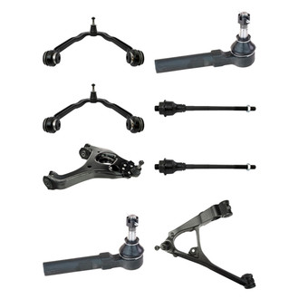 TRQ® - Front Lower and Upper Control Arm with Ball Joint and Tie Rod End Kit