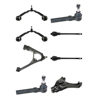 TRQ® - Front Lower and Upper Control Arm with Ball Joint and Tie Rod End Kit