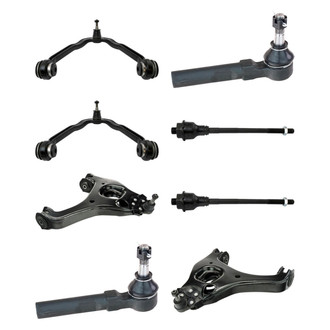 TRQ® - Front Lower and Upper Control Arm with Ball Joint and Tie Rod End Kit
