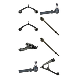 TRQ® - Front Lower and Upper Control Arm with Ball Joint and Tie Rod End Kit