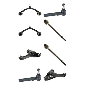 TRQ® - Front Lower and Upper Control Arm with Ball Joint and Tie Rod End Kit