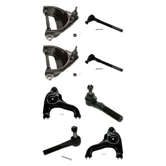 TRQ® - Front Lower and Upper Control Arm with Ball Joint and Tie Rod End Kit