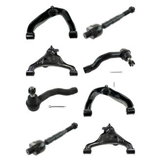 TRQ® - Front Lower and Upper Control Arm with Ball Joint and Tie Rod End Kit