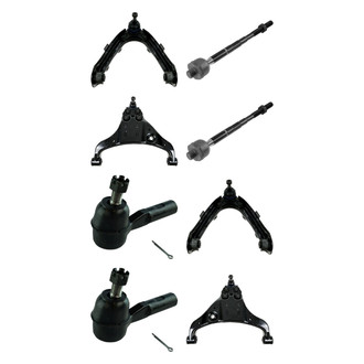 TRQ® - Front Lower and Upper Control Arm with Ball Joint and Tie Rod End Kit
