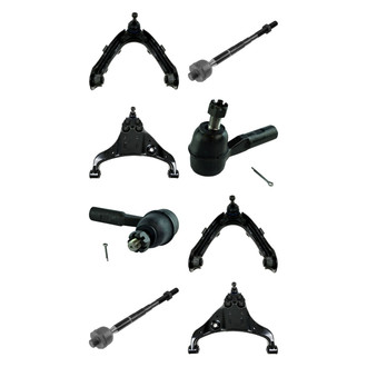 TRQ® - Front Lower and Upper Control Arm with Ball Joint and Tie Rod End Kit