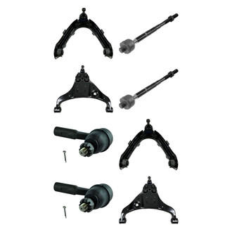 TRQ® - Front Lower and Upper Control Arm with Ball Joint and Tie Rod End Kit