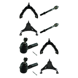 TRQ® - Front Lower and Upper Control Arm with Ball Joint and Tie Rod End Kit