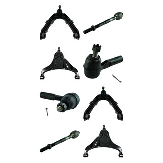 TRQ® - Front Lower and Upper Control Arm with Ball Joint and Tie Rod End Kit