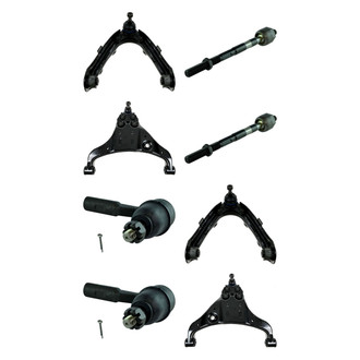 TRQ® - Front Lower and Upper Control Arm with Ball Joint and Tie Rod End Kit