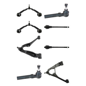 TRQ® - Front Lower and Upper Control Arm with Ball Joint and Tie Rod End Kit