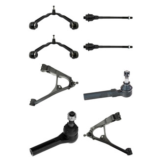 TRQ® - Front Lower and Upper Control Arm with Ball Joint and Tie Rod End Kit