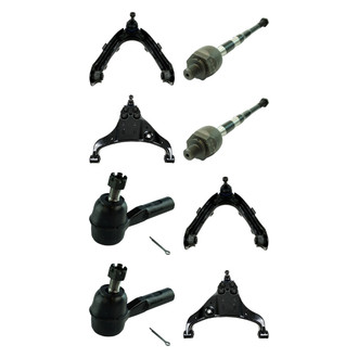 TRQ® - Front Lower and Upper Control Arm with Ball Joint and Tie Rod End Kit
