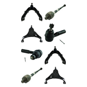 TRQ® - Front Lower and Upper Control Arm with Ball Joint and Tie Rod End Kit