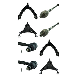 TRQ® - Front Lower and Upper Control Arm with Ball Joint and Tie Rod End Kit