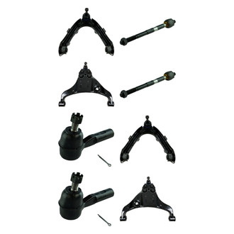 TRQ® - Front Lower and Upper Control Arm with Ball Joint and Tie Rod End Kit