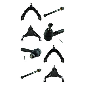 TRQ® - Front Lower and Upper Control Arm with Ball Joint and Tie Rod End Kit