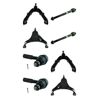 TRQ® - Front Lower and Upper Control Arm with Ball Joint and Tie Rod End Kit
