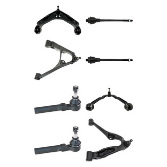 TRQ® - Front Lower and Upper Control Arm with Ball Joint and Tie Rod End Kit