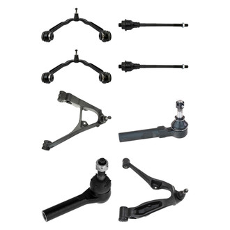TRQ® - Front Lower and Upper Control Arm with Ball Joint and Tie Rod End Kit