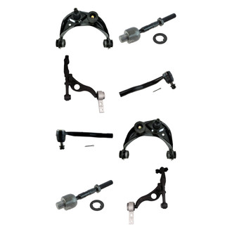 TRQ® - Front Lower and Upper Control Arm with Ball Joint and Tie Rod End Kit