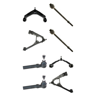 TRQ® - Front Lower and Upper Control Arm with Ball Joint and Tie Rod End Kit