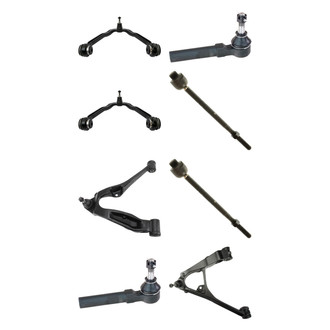 TRQ® - Front Lower and Upper Control Arm with Ball Joint and Tie Rod End Kit