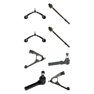 TRQ® - Front Lower and Upper Control Arm with Ball Joint and Tie Rod End Kit