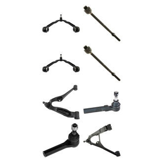TRQ® - Front Lower and Upper Control Arm with Ball Joint and Tie Rod End Kit