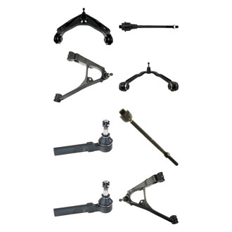 TRQ® - Front Lower and Upper Control Arm with Ball Joint and Tie Rod End Kit