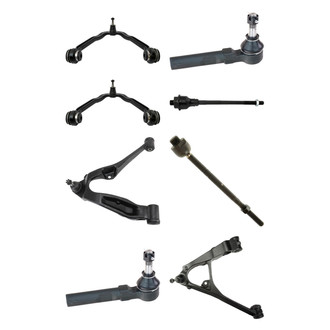 TRQ® - Front Lower and Upper Control Arm with Ball Joint and Tie Rod End Kit