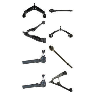 TRQ® - Front Lower and Upper Control Arm with Ball Joint and Tie Rod End Kit