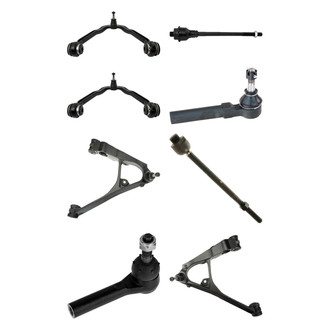 TRQ® - Front Lower and Upper Control Arm with Ball Joint and Tie Rod End Kit