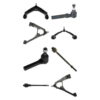 TRQ® - Front Lower and Upper Control Arm with Ball Joint and Tie Rod End Kit