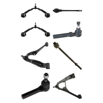 TRQ® - Front Lower and Upper Control Arm with Ball Joint and Tie Rod End Kit
