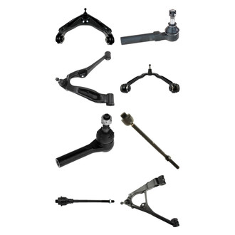 TRQ® - Front Lower and Upper Control Arm with Ball Joint and Tie Rod End Kit