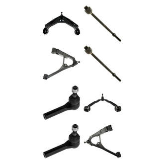 TRQ® - Front Lower and Upper Control Arm with Ball Joint and Tie Rod End Kit