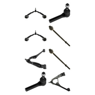 TRQ® - Front Lower and Upper Control Arm with Ball Joint and Tie Rod End Kit